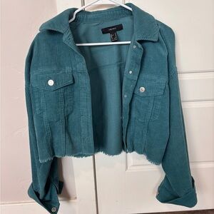 Forever 21 Teal Corduroy Jean Jacket